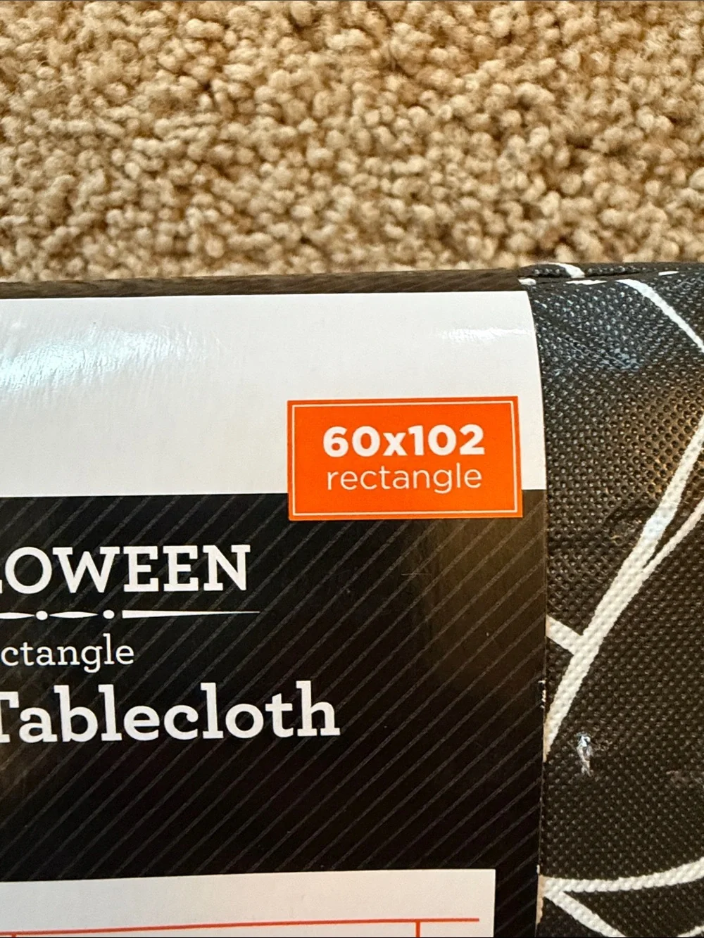 Halloween Spiderwb Pattern PEVA Tablecloth Rectangle 60x120 Black White